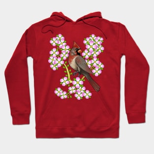 Red Cardinal dogwood flower North Carolina Virginia Hoodie